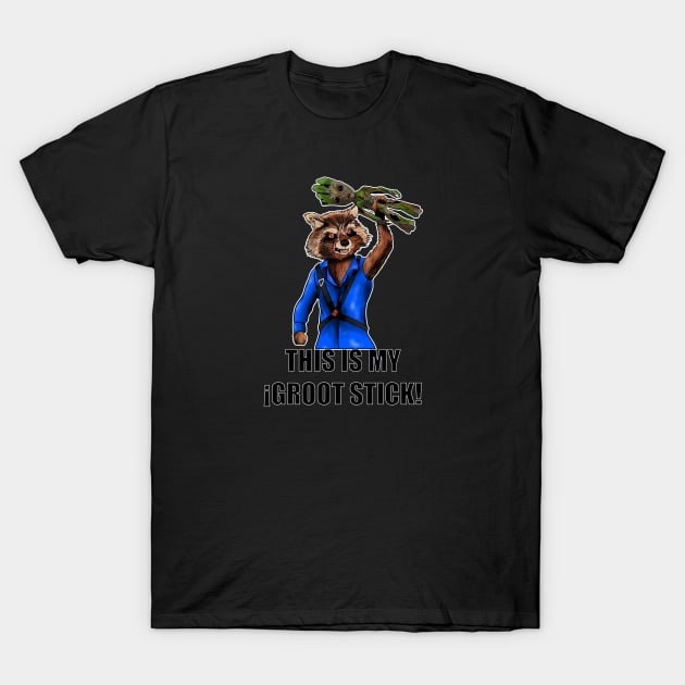 This is my Groot Stick T-Shirt by nickbeta